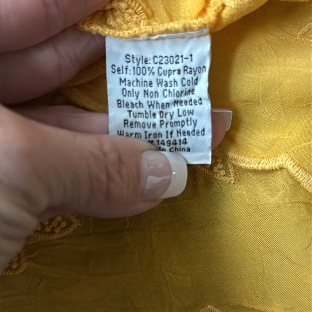 NWT Johnny Was top size Medium Golden Marigold floral Rayon Romantic Mandi Tunic - Picture 10 of 10
